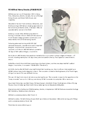 A preview of a PDF biography for Brooks, Wilfred Henry